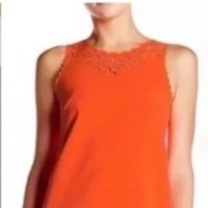 J.Crew Sleeveless Shift Dress with detail, Sz 2 Vibrant Orange